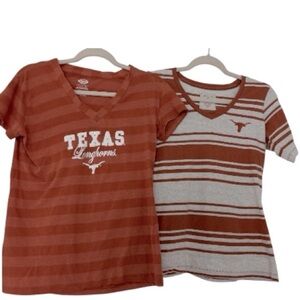 University of Texas, 2 womens T-shirts, cotton blend. Sz med,vneck, Burnt Orange